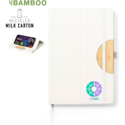 Libreta de cartón reciclado y bambú convertible soporte para movil 14,5 x 21,3 cm
