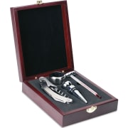 Elegante set de vino en caja de madera