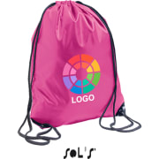 Mochila gymsack personalizada de poliéster reforzada 210T Sols rosa flash