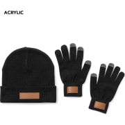 Set gorro y guantes función táctil en material acrílico elástico