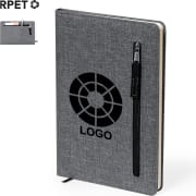 Libreta personalizada RPET con bolsillo y cremallera 14.5 x 21.5 cm
