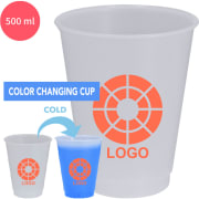 Vaso de PP cambia de color al contacto con bebidas frías (500ml)