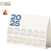 Calendario sobremesa en papel de petunia plantable