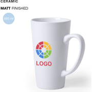 Taza larga de cerámica mate personalizada por 1 cara (480 ml)