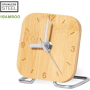 Reloj personalizado de bambú y acero inoxidable elegante
