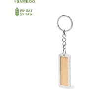 Llavero eco de bambú y caña de trigo personalizado