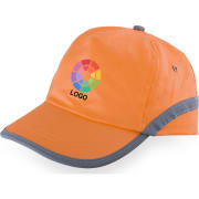 Gorra de 5 paneles algodón con banda reflectante