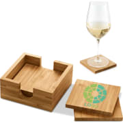 Set de 4 posavasos en bambu
