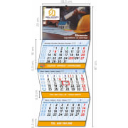 Calendario de pared 2027 trimestral faldilla internacional