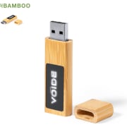 Memoria USB de bambú 16GB con tu logo iluminado