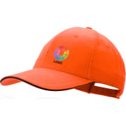 Gorra 6 paneles 100 % algodón peinado con ribete negro en visera