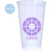 Vaso fiesta plastico ligero poco resistente personalizado (450 ml)