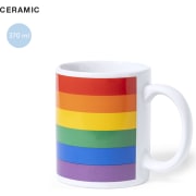 Taza personalizada rainbow LGTBI personalizada de cerámica multicolor (370 ml)
