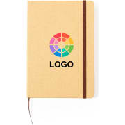 Bloc de notas ecológico personalizado con elástico 14.7 x 21 cm