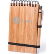 Libreta de bolsillo ecológica de bambú con bolígrafo 10x15 cm