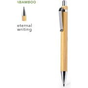 Lápiz infinito personalizado de bambú con clip metálico