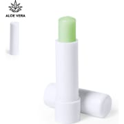 Bálsamo labial publicitario aloe vera en envase blanco