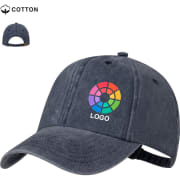 Gorra personalizada 6 paneles algodón efecto lavado hebilla ajustable