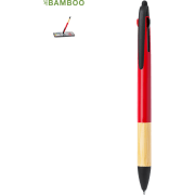 Bolígrafo puntero empuñadura de bambú con tinta de 3 colores