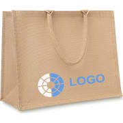 Bolsa ecológica personalizada de yute e interior laminado 40 x 32,5 cm