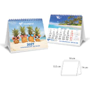 Calendario de mesa 2027 personalizado con espiral 16 x 14 cm