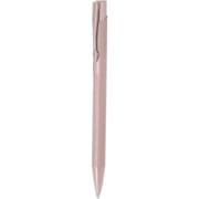 Bolígrafo personalizado cuerpo y clip aluminio con tacto goma y carga jumbo rosa