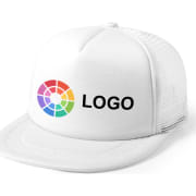 Gorra de rejilla 5 paneles en poliéster con visera plana