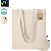 Bolsa plegable publicitaria Comercio Justo de algodón 120 g/m2 38x42 cm