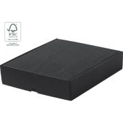 Caja de cartón reciclado corrugado mediana negra personalizada 21x5x25 