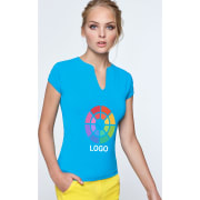 Camiseta manga corta cuello lágrima de mujer Belice Roly 200