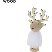 Adorno navideño personalizado de madera y pelaje blanco