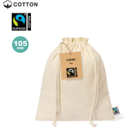 Bolsa personalizada algodón de Comercio Justo 15x21 con cordón