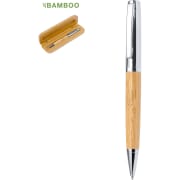 Bolígrafo eco personalizado de metal y bambú con estuche a juego