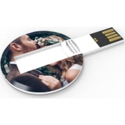 Memoria USB tarjeta redonda para bodas