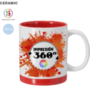 Taza personalizada a todo color en 360º (350 ml) base e interior a color