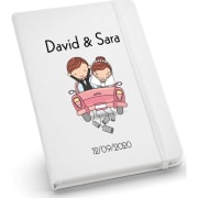 Libreta de tapa rígida con goma para boda 21 x 14 cm