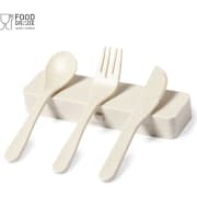 Set cubiertos 3 piezas eco con estuche a juego en PP veteado 