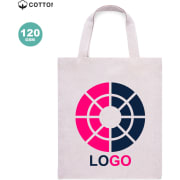 Bolsa personalizada de algodón 120g/m2 con asas cortas