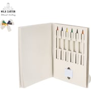Set lápices de colores eternos con bloc de notas y goma en cartón reciclado