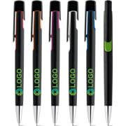 Bolígrafo de tendencia con acabado metalizado.