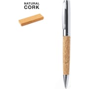 Bolígrafo eco personalizado de corcho y metal con estuche a juego