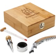 Set de vino 4 pzs en caja de bambu