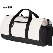 Bolso beige de suave PU con asas de transporte y cinta ajustable