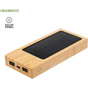 Powerbank solar de bambú personalizado (4000 mAh)
