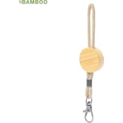 Llavero ecológico personalizado de bambú y cordón de algodón