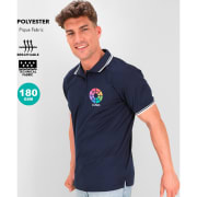 Polo técnico personalizado tejido piqué transpirable rallas Tecnic Zawak 180
