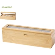 Caja para té de bambú con 4 compartimentos personalizada