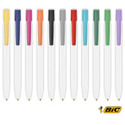 Bolígrafo media clic blanco personalizado BIC