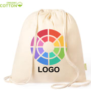 Mochila de cuerdas eco publicitaria de algodón orgánico 100%