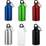 Bidón personalizado de aluminio ligero con mosquetón (400 ml)